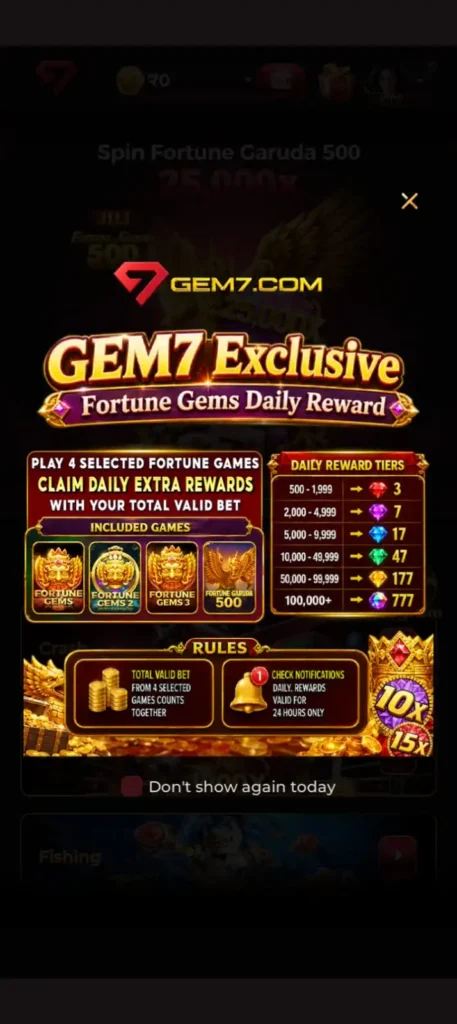 GEM7 Game About Us page for APK download, login, bonus and gaming information website