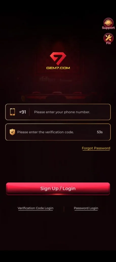 GEM7 Game Login and Sign Up Bonus Rs.200 Real Money Earning App